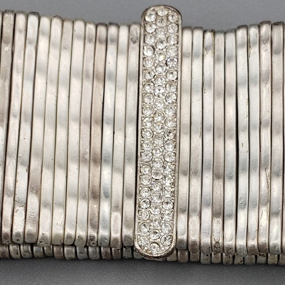 Silver & Rhinestone Stretch Bracelet and Ring Set - Picture 7 of 8